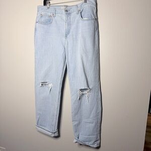 Levi's Low Pro Straight Light Blue Distressed Straight Leg Jeans